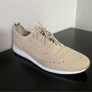 Cole Haan Light Tan Knit Lace-Up Sneakers